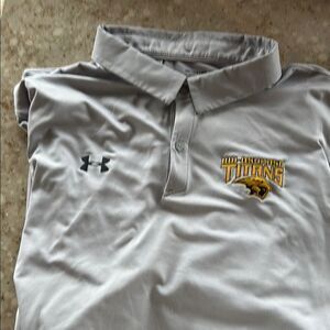 Under Armour UW Oshkosh Titans short sleeve gray collared two button shirt 4XL